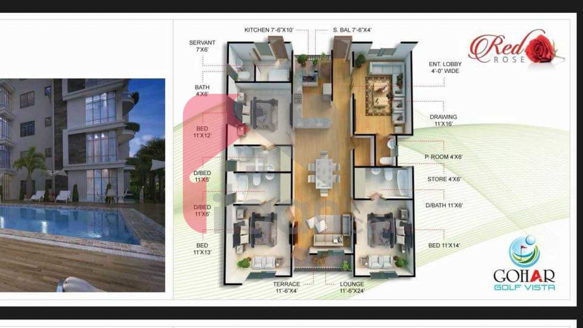 3 Bed Apartment for Sale in Gohar Golf Vista, Gulshan e Roomi, Karachi