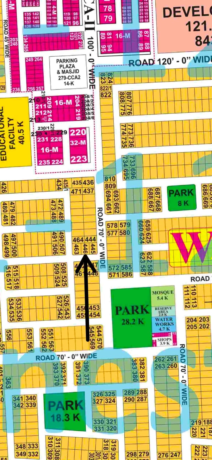 3 Kanal 5 Marla Plots (Plot no 445+46+63) for Sale in Block W, Phase 8, DHA Lahore